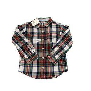 Crown & Ivy Kids Toddler Boy Holiday Christmas Plaid Shirt - Size 4T - New!